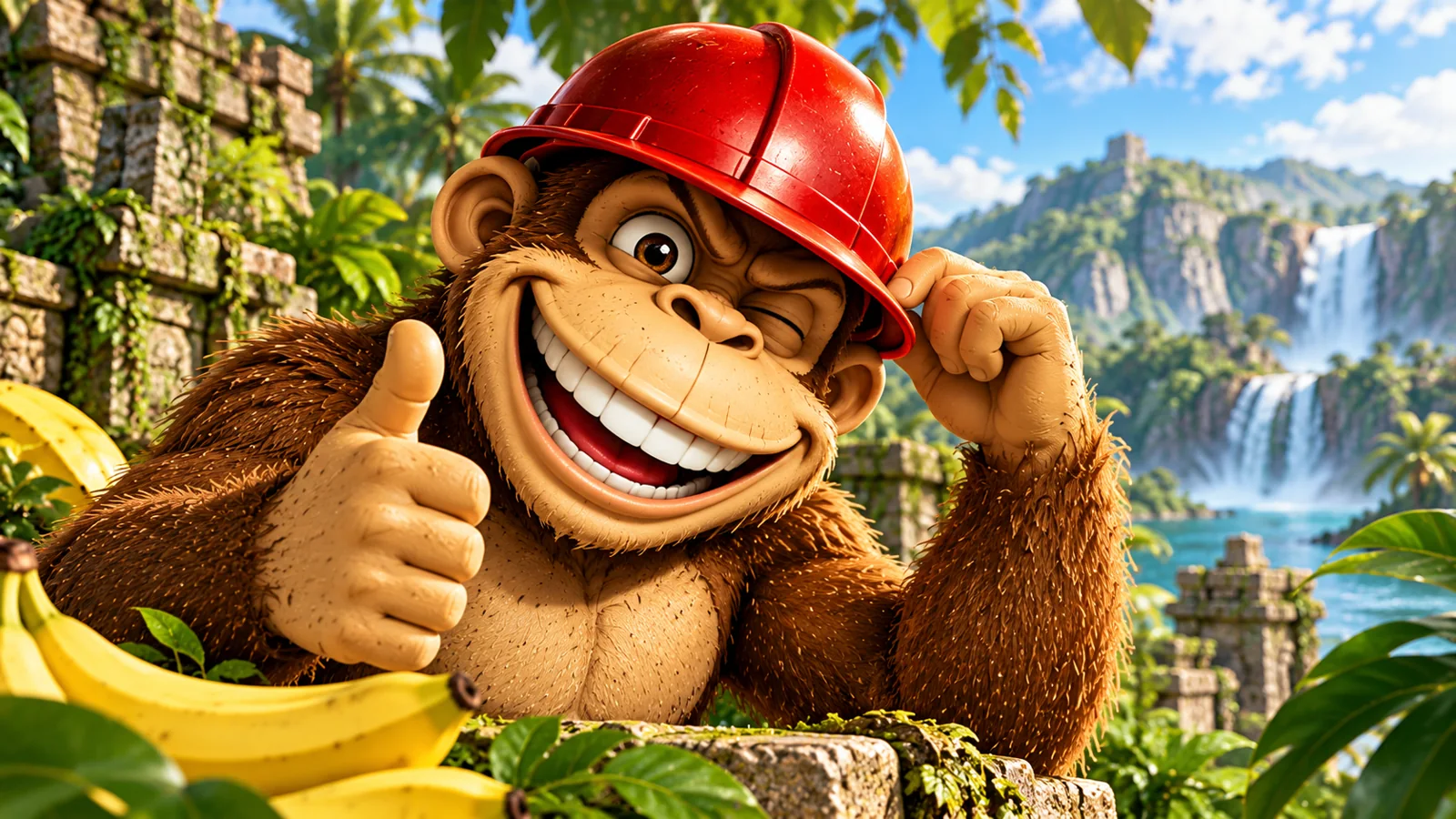 Обезьяна Crazy Monkey в красной каске